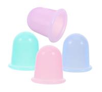 Abaodam 4 pièces Ventouses Silicone pour Visage et Yeux Cupping Massage Sous Vide avec Pompe Manuelle Ventouses Anti-rides Portables pour Thérapie et Relaxation Musculaire
