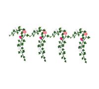 Abaodam 4 Pièces Vigne De Fleur De Maison De Poupée Miniatures De Maison De Poupée Fleurs De Vigne Rose ES De RS Roses Guirlande De ES PVC