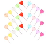Abaodam 40 Breloques en Résine Forme Sucette Cœur Mini Bonbons Porte-Clés Accessoires DIY Bijoux Gourmands Pendentifs Friandises Colorés 40 Pièces pour Création Artisanale