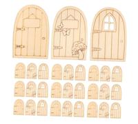 Abaodam 45 pièces Lot de Portes de Fée Bois Non Peintes Accessoires Miniatures pour Jardin et Décorations DIY Portes Bois Robustesse Naturelle pour Mur et Maison de Fées