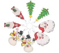 Abaodam 4paires Boucles Oreilles à Tige Thème Noël Pendentifs Père Noël Lutin Bonhomme de Sapin