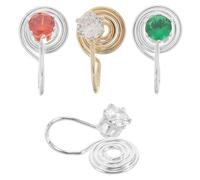 Abaodam 4pcs Boucles D'oreilles Manchettes sans Piercing en Cuivre Zircone Scintillante, Réglables et Élégantes, Accessoires Chics pour Femmes Minimalistes