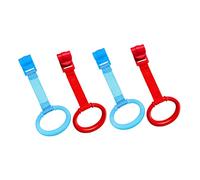 Abaodam 4pièces Anneaux De Traction Anneaux Suspendus De Soutien à Apprentissage Position Debout Pour Nourrissons Accessoires De Lit De Bleu Et Rouge