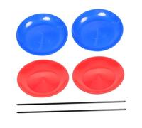 Abaodam 4pièces Assiettes Tournantes avec Bâtons Plateau Rotatif Plastique pour Accessoires De Jonglerie pour Spectacle De Jouet Apprentissage De Jonglage Intérieur Et Extérieur