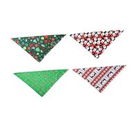 Abaodam 4pièces Bandana Triangulaire De Noël pour Animaux Écharpe Décorative pour Chiens Et Chats Tablier Absorbant pour Salive Accessoires Festifs pour Fêtes Et Animaux