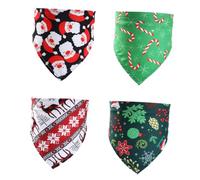 Abaodam 4pièces Bandana Triangulaire De Noël pour Chiens Et Chats Bavoir Saliva Towel Festif pour Animaux De Compagnie
