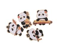 Abaodam 4pièces Broches Panda Émail Lot de Ornements de Musique Traditionnelle Décorations pour Vêtements et Accessoires