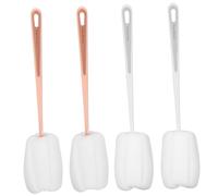 Abaodam 4pièces Brosse de Nettoyage pour Biberon avec Manche Long Kit de Goupillons pour Laver les Bouteilles et Tasses Verre Accessoire de Nettoyage Pratique