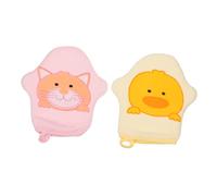 Abaodam 4pièces De Bain Pour Éponge Douce Motif Cartoon Canard Chat Serviette De Pratique Pour Nourrissons Et Tout-petits Accessoires De Bain Et