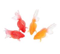 Abaodam 4pièces Figurine de Poisson Rouge Plastique Statuette de Mini Carpe Koï Décor de Poissons Artificiels pour Aquarium ou Jardin Miniature
