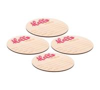 Abaodam 4pièces Panneau de Bienvenue Rustique Annonce de Naissance Tableau Annonce Panneau pour Chambre de Plaque Arrivée du Monde Carte Né