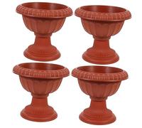 Abaodam 4pièces Pots De Fleurs Rétro Plastique Style Romain Européen pour Décoration De Jardin Et Intérieur pour Balcon Entrée Et Paysage Et Hauteur
