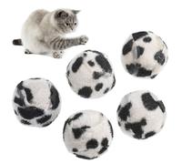 Abaodam 5 Balles en Peluche Léopard pour Chats et Chatons, Amusant pour Jouer et Protéger Meubles, Renforce L'amitié Entre Votre Animal Couleur Aléatoire Plusieurs Styles