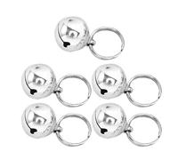Abaodam 5 Clochettes Cuivre Ouvertes pour Chats Chiens, Son Fort | Accessoires Animaux de Compagnie, Métal Argenté, Repérage et Avertissement Sauvage, Décoration Festive