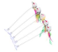 Abaodam 5 pièces Baguette à Chat Interactive avec Cloche Jouets pour Bâtons à Taquiner Stimule et Renforce Liens Entre Votre Animal