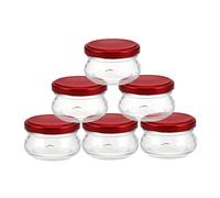 Abaodam 5 Pièces Bocal Verre Transparent Couvercle Conteneurs pour Conserver Miel Confiture Yaourt Pots Verre Épaissi Design Étanche pour Stockage
