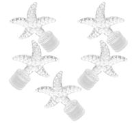 Abaodam 5 Pièces Bouchon Décoratif pour Flacons de Parfum, Bouchon de Mini Flacon de Parfum, Plastique, Étoile de Mer Cristal Vintage, Anti-évaporation, Voyage, Déco Maison