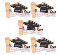Abaodam 5 Pièces Broche Émail Graduation Lot de Pins Alliage Zinc Badge Souvenir pour Étudiants Enseignants Accessoire iplômés