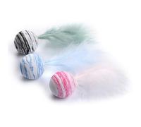 Abaodam 5 pièces Chat Boule Interactive avec Plumes Fournitures Animaux pour Jeux et Morsure Couleurs Aléatoires Lot de Jouets pour Actifs Couleur Aléatoire Couleur Aléatoire
