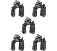 Abaodam 5 Pièces Grotte Refuge en Résine Forme Montagne Crâne pour Aquarium et Terrarium, Décoration Unique et Cachette pour Poissons et Reptiles