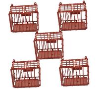 Abaodam 5 pièces Lot de Mini Cages Plastique pour Animaux Jouets Accessoires DIY pour Maisons Miniatures Modèles Légers et Durables Décoration Réaliste pour Bricolage et Maisons de