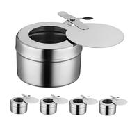 Abaodam 5 pièces Lot de Porte Combustibles Acier Inoxydable avec Couvercle Support de Chaleur Sécurisé pour Réchaud à Solide Distribution Uniforme pour Buffet et Barbecue