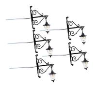 Abaodam 5 Pièces Modèle D'applique Murale Mini Lanterne De Maison De Poupée Décor De Micro Lampe D'aménagement Paysager Lumières De La Maison De Poupée Acier Inoxydable Plus Abs Black