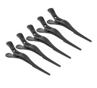 Abaodam 5 Pièces Pinces à Cheveux Noires en Plastique, Lot Grosse Taille | Prise, Clip Facile, pour Maquillage et Permanente, Design Classique