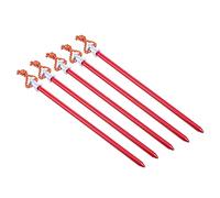 Abaodam 5 Pièces piquets de Tente Dur Camping Essentials tentes enjeux Cheville Ancre lumière piquets de Sol de Tente Jardins Piquet de Tente Clous de Tente Alliage d'aluminium Rouge