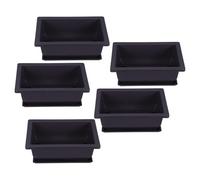 Abaodam 5 pièces Pot à Fleurs Rectangulaire Vintage Plastique Résistant pour Succulentes avec Plateau Jardinière Décorative Marron Naturel pour Balcon et Jardin Intérieur et Extérieur