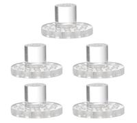 Abaodam 5 Pièces Support de Corail Rond Transparent en Acrylique | Insertion Stable, N’altère Pas L’eau, pour Fragments à Tige, Entretien du Support Récifal