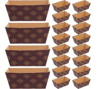 Abaodam 50 Moules Papier Ondulé Rectangulaires Petits, Résistants la Cuisson et Antiadhésifs, Lot Pratique pour Pâtisserie Maison, Adaptés Four, Assiettes à Gâteaux Multifonctions