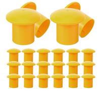Abaodam 50 Pièces Capuchons de Protection en Plastique Jaune pour Barres D'armature 25-32mm, Résistants la Compression, Forme Champignon, pour Chantier de Construction