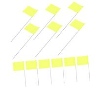 Abaodam 50 Pièces Drapeaux de Marquage pour Jardin Lot de Drapeaux Irrigation avec Piquets pour Identifier Zones à Attention et Marquer Plantes Couleur Jaune
