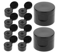 Abaodam 50 pièces Flacons Bouchons Pression pour Lotion et Shampoing Couvercles Plastique Accessoires Flacon Cosmétique Caps Bouteille Noir Mat Facile à Utiliser et Transporter