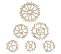 Abaodam 50pcs Mini Rouages en Bois Légers Design Creux, Tranches de Bois de Rouage pour Décoration Murale Industrielle et Bricolage Plusieurs styles