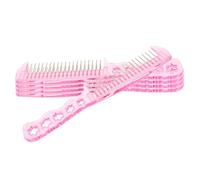Abaodam 5pièces Lot de Peignes à Dents Fines et Picots Métalliques pour Perruques de Poupées Brosse à Perruque Plastique Rose