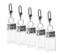 Abaodam 5pièces Mini Bouteilles Verre Transparentes Bocal Décoratif Bouteille à Souhaits Porte-clés pour Petits Objets Messages Parfum