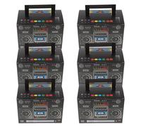 Abaodam 6 Boîtes Présents en Papier Style Radio Rétro Noir, Légères et Adaptées pour Petits Bonbons, Décoration pour Fête D'anniversaire