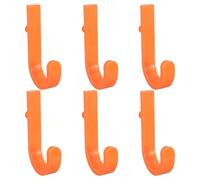 Abaodam 6 Crochets de Rangement pour Abri de Jardin en Plastique Orange, 13x8,5x2cm, Lot de 6, Adaptés pour Structures à Poutres Multiples, Accès aux Outils en Garage ou Extérieur