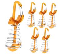 Abaodam 6 Ensembles Piquets de Tente Alliage D Aluminium avec Boucle et Ressort Lot de Résistants à Usure pour Camping Plein Air Fixation Sécurisée des Cordes et Toile Ombrage