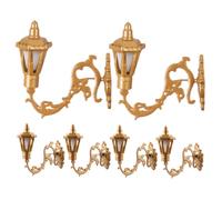 Abaodam 6 Pièces Applique Murale De Maison De Poupée Réverbère De Village Applique Murale Extérieure Modèle De Lampadaire Lampe Miniature De Maison De Poupée Lanterne Abdos Fantoche Démodé