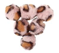 Abaodam 6 Pièces Balle en Peluche Motif Léopard pour Chat, Encourage L'exploration et Renforce Le Lien Entre Propriétaire et Chat, pour Jeu D'intérieur Couleur Aléatoire