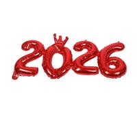 Abaodam 6 Pièces Ballons Aluminium Chiffres avec Décoration Couronne Rouge Kit Complet pour Fête Du Nouvel An Décoration Rapide et Photo Booth pour Célébrations et Remise de Diplômes