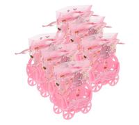 Abaodam 6 Pièces Boîte à Bonbons Décorative en Plastique Rose de Calèche Citrouille avec Fermeture à Cordon, Facile à Assembler, pour Fêtes et Célébrations