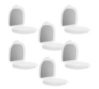 Abaodam 6 pièces Boîte Rangement Prothèses Dentaires avec Miroir Étui Mince pour Garde-bouche Lot de Boîtes Robustes de Protection et Nettoyage Portable pour Voyage