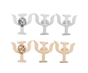 Abaodam 6 pièces Broche Psychologie Psi Alliage Vintage Doré Argenté Épingles Infirmiers Psychiatrie Accessoires Mode Femme