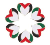 Abaodam 6 pièces Broches Métal Drapeau Palestine Forme Cœur Accessoires Patriotiques Résistants Couleur Souvenirs de Voyage