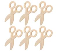 Abaodam 6 pièces Ciseaux Bois pour Garçon Fille Educatif de Coordination Main-Oeil Accessoires de Jeu Imitation Coiffeur Sécurité et Apprentissage Préscolaire