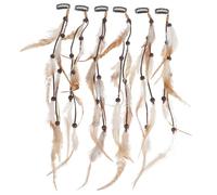 Abaodam 6 Pièces Clips pour Cheveux Plumage Style Ethnique Vintage, Décoration Facile à Retirer pour Extensions et Tresses, Accessoires Cheveux pour Festivals et Femmes